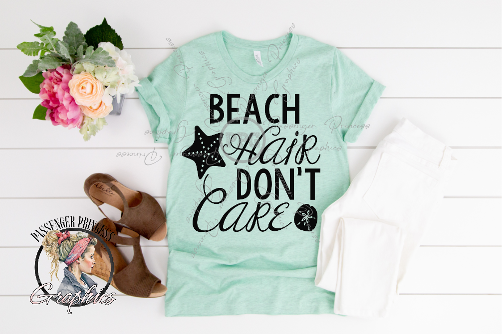 Beach Hair Don't Care PNG Download