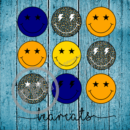 Bearcats Yellow & Blue Smileys PNG Download