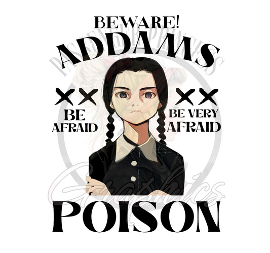 Beware Addams Poison ( Black & White Files ) PNG Download