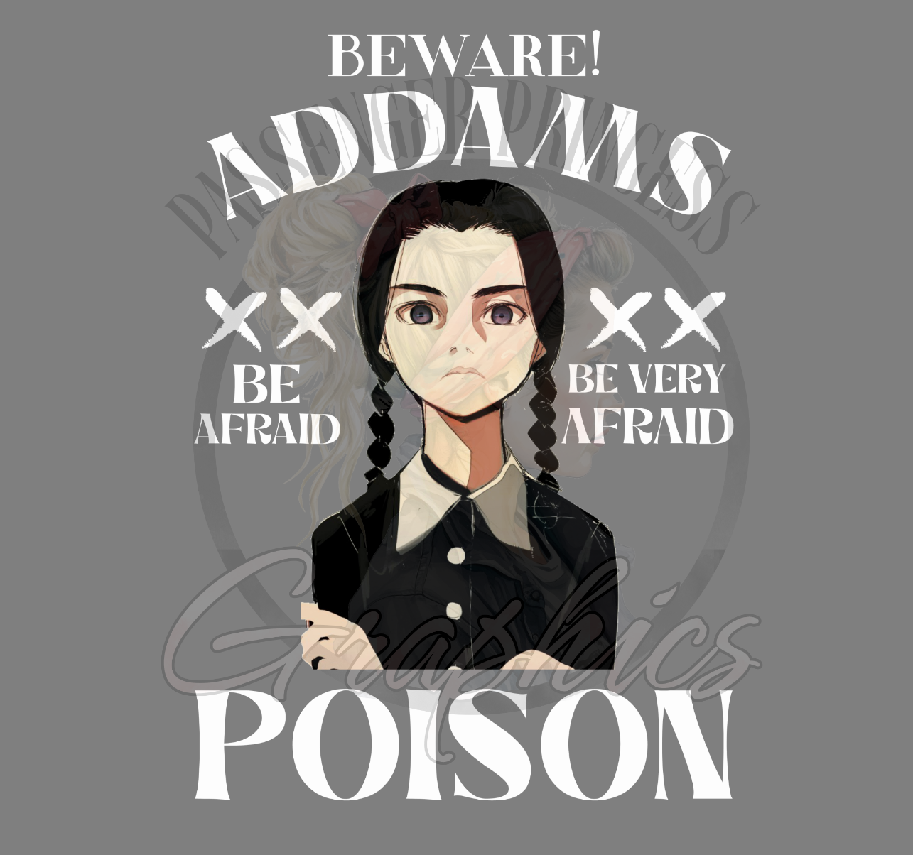 Beware Addams Poison ( Black & White Files ) PNG Download