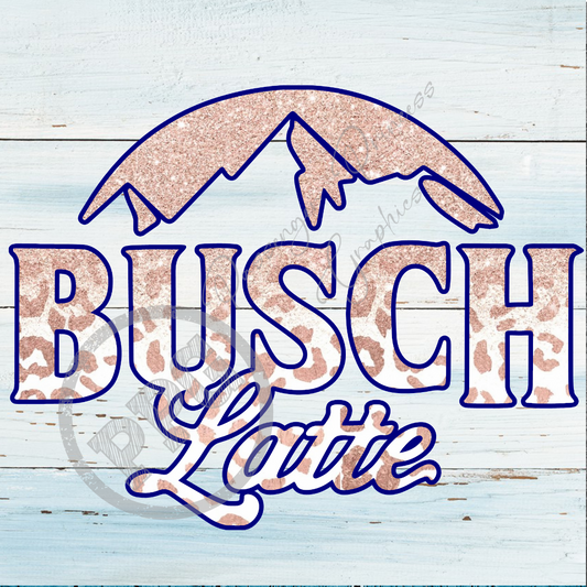 Busch Latte Pink Leopard Glitter PNG File