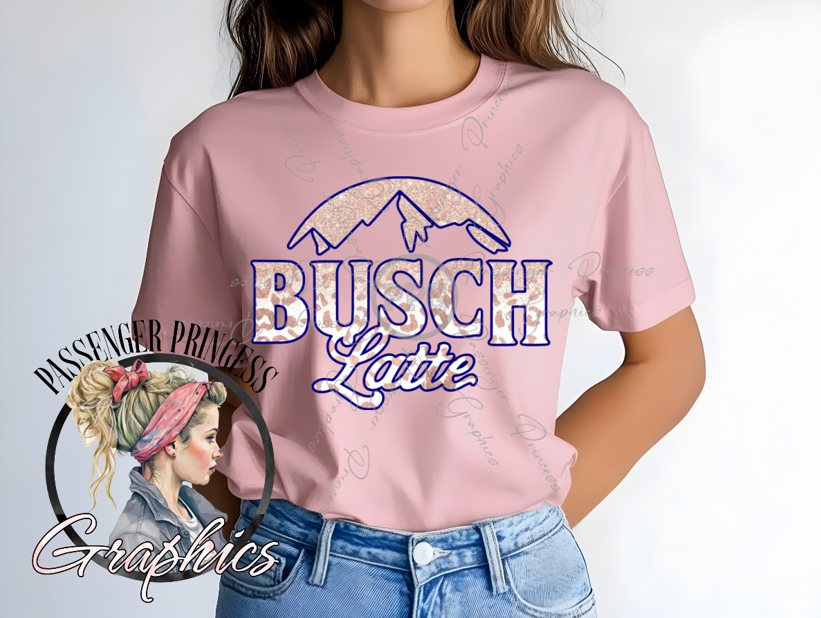 Busch Latte Pink Leopard Glitter PNG File