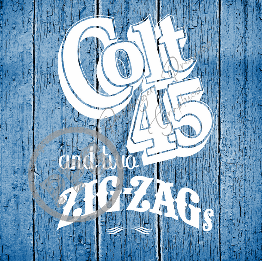 Colt 45 And Two Zig Zags PNG Download