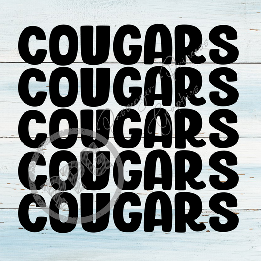 Cougars Stacked PNG Download