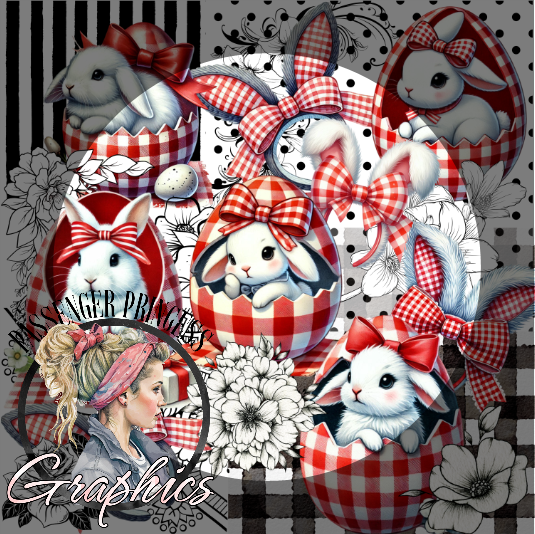 Easter Bunnies Seamless PNG Download