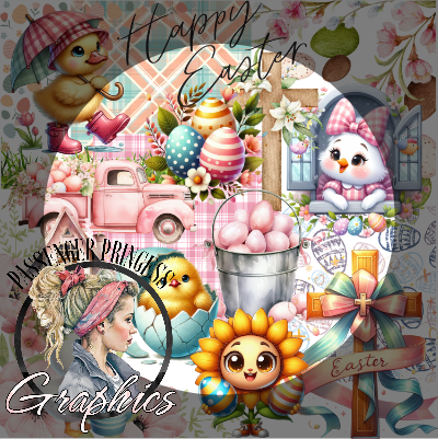 Easter Chicks ( Transparent File Included ) Seamless PNG Download