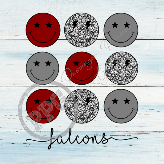 Falcons Maroon & Grey Smileys PNG Download