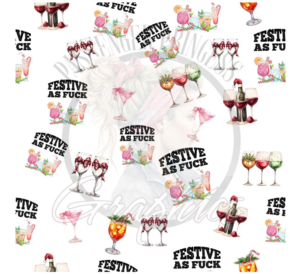 Festive As Fuck Transparent Seamless PNG File