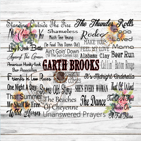 Garth Brooks Song List PNG Download