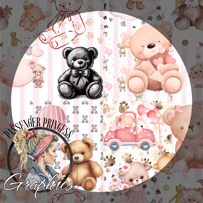 Pink Teddy Bears Seamless