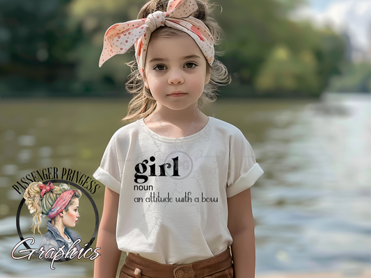 Girl An Attitude With A Bow PNG Download