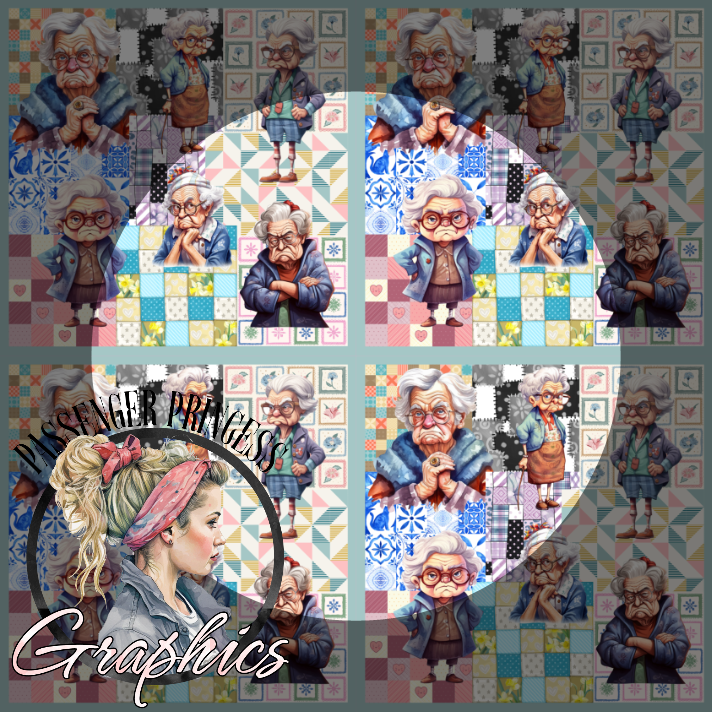 Grumpy Grannies Seamless PNG Download