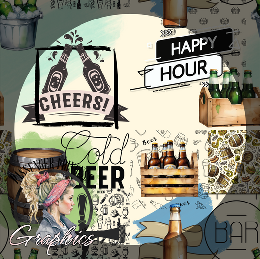 Happy Hour Seamless ( 2 Options ) PNG File