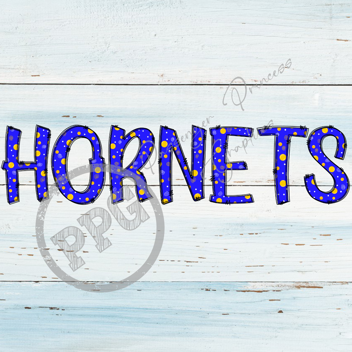 Hornets Blue & Yellow Dots PNG Download