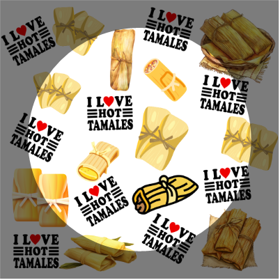 I Love Hot Tamales ( Transparent File Included ) Seamless PNG Download