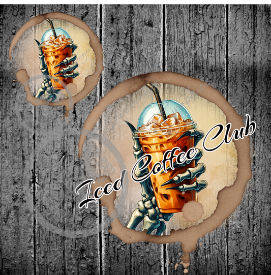 Iced Coffee Club ( Pocket Design Included ) PNG Download