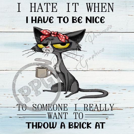 I Hate It When I Have To Be Nice To Someone I Really Want To Throw A Brick At PNG Download