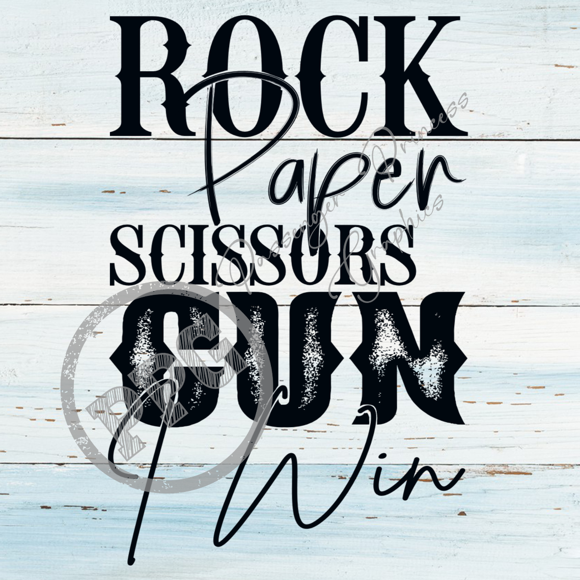 Rock Paper Scissors Gun I Win PNG Download