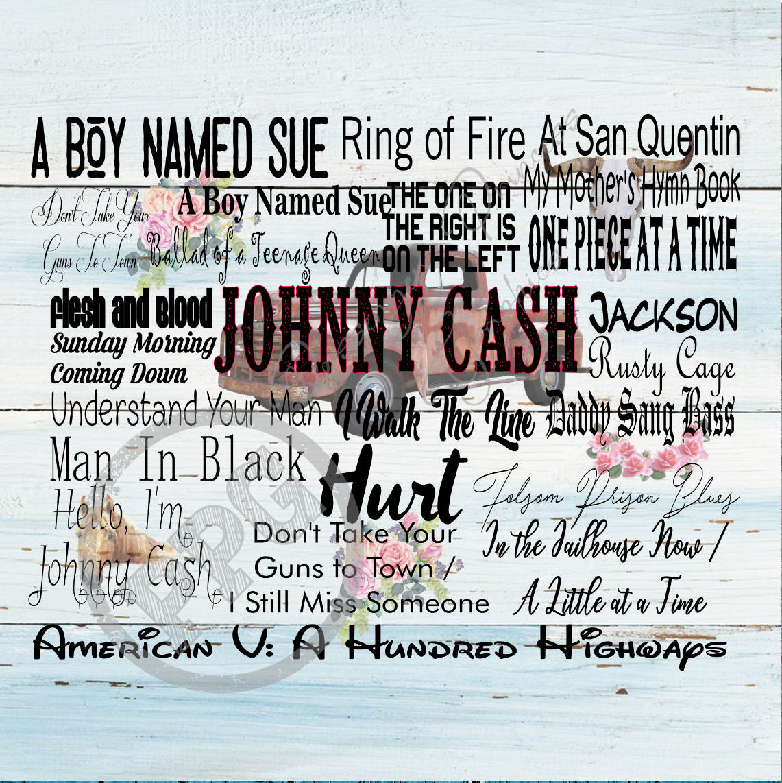 Johnny Cash Song List PNG Download