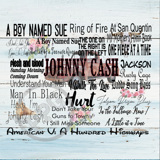 Johnny Cash Song List PNG Download