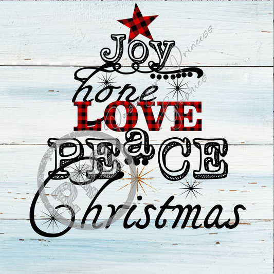 Joy Hope Love Peace Christmas PNG Download