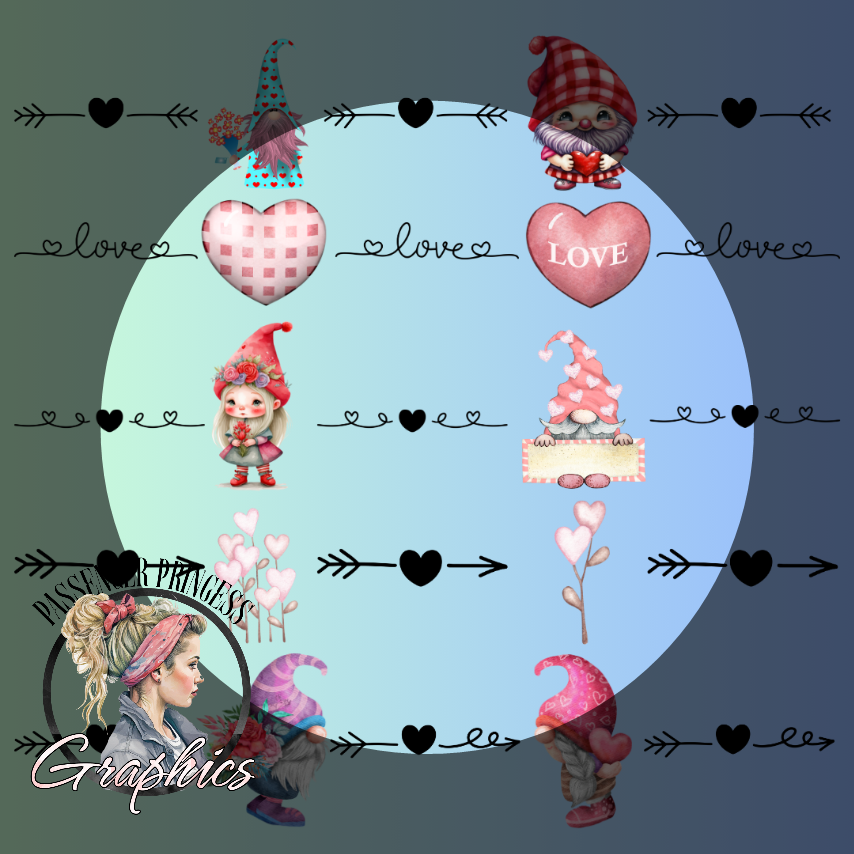 Love Gnomes Seamless PNG Download