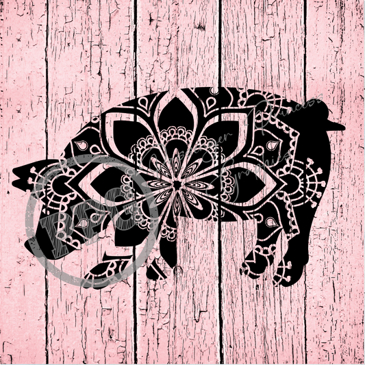 Mandala Pig PNG Download