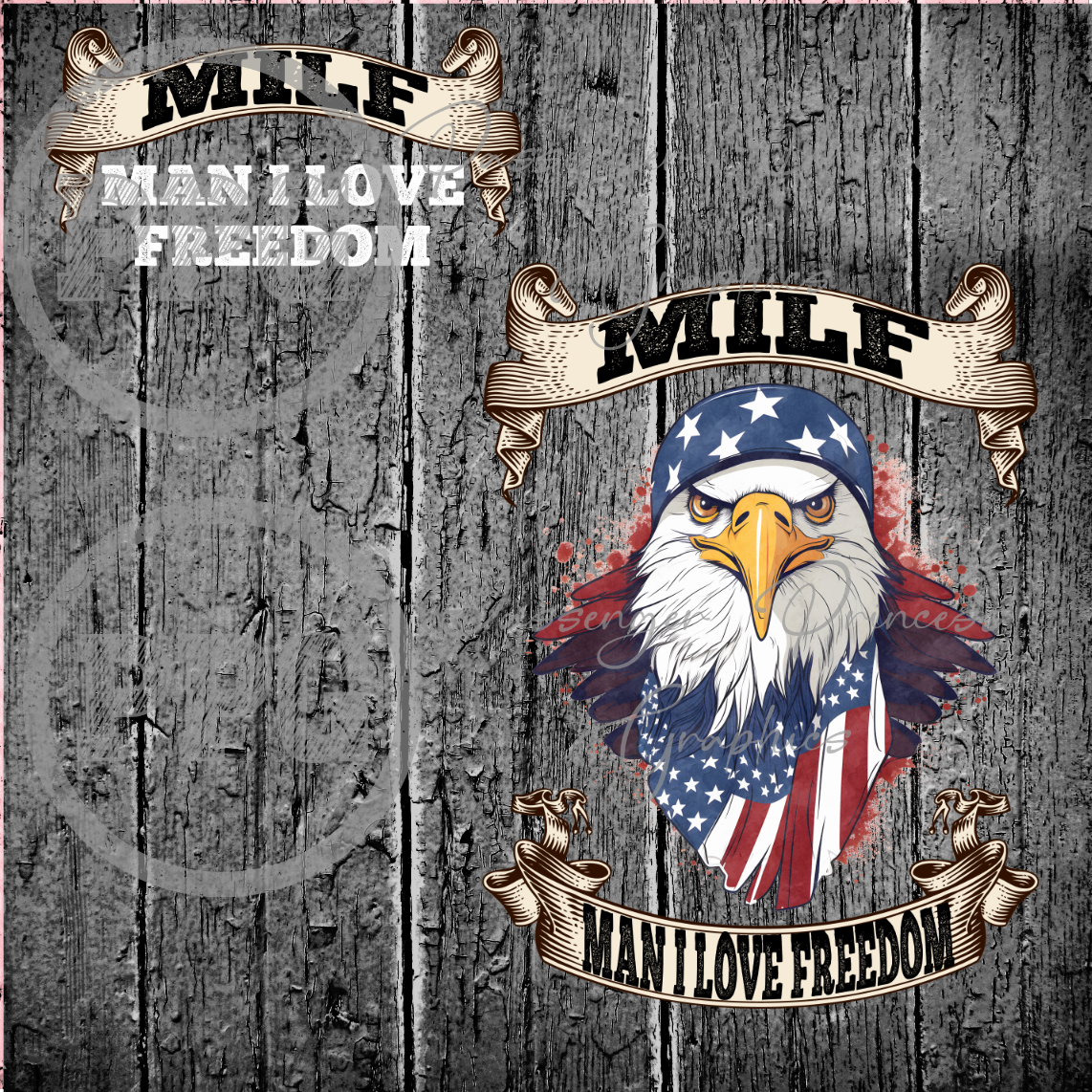 Milf Man I Love Freedom ( Includes Pocket File ) PNG Download