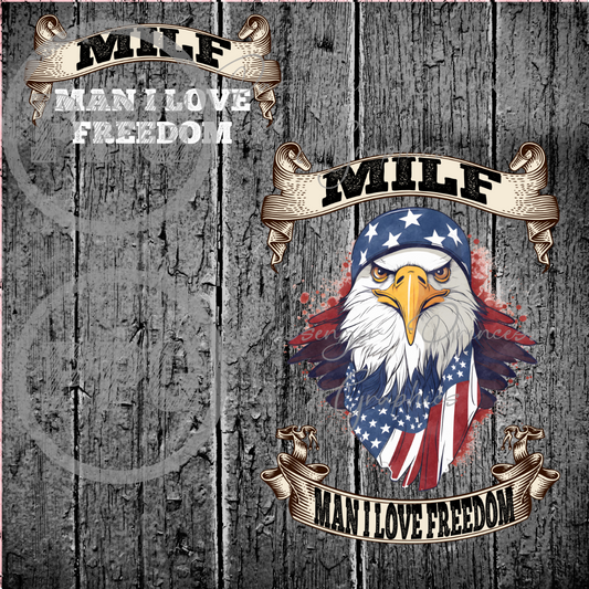 Milf Man I Love Freedom ( Includes Pocket File ) PNG Download