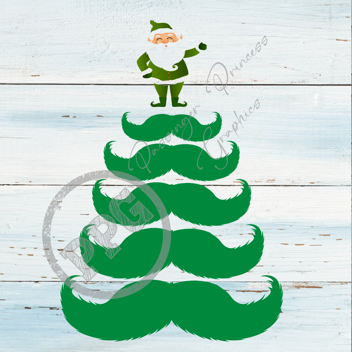 Mustache Christmas Tree PNG Download