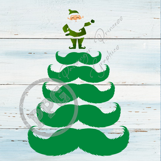 Mustache Christmas Tree PNG Download