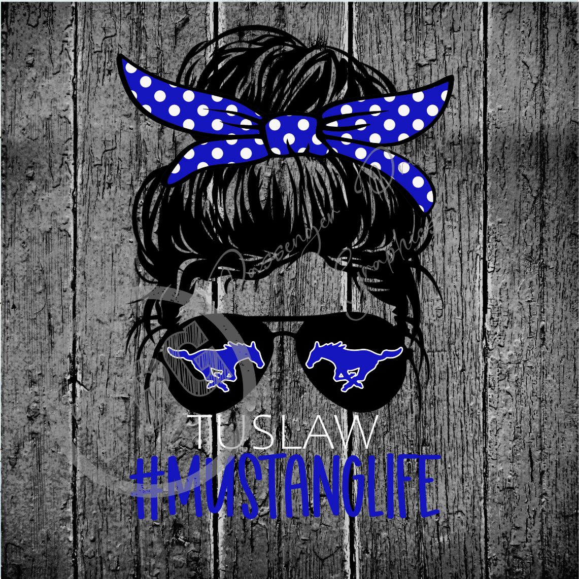 Tuslaw #MUSTANGLIFE Messy Bun PNG Download