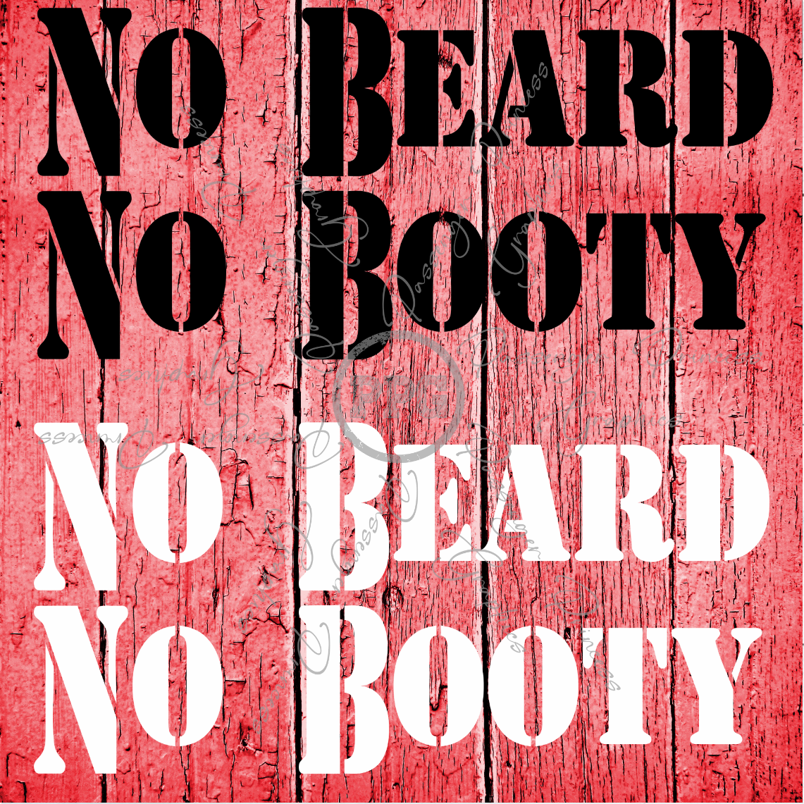 No Beard No Booty ( Black & White Files ) PNG Download