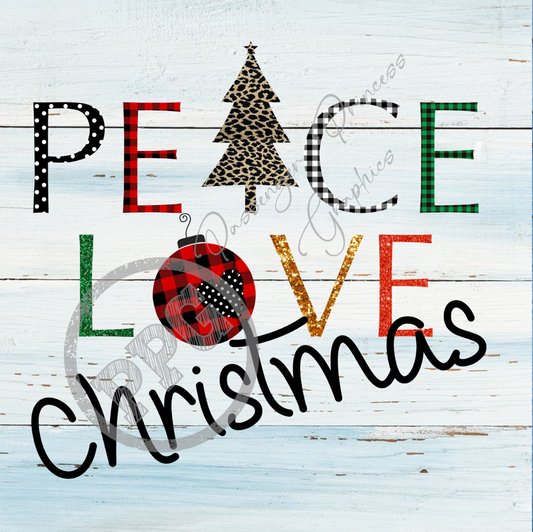 Peace Love Christmas PNG Download