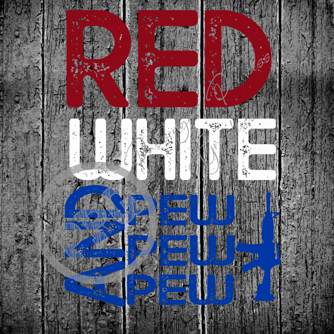 Red White And Pew Pew Pew PNG Download