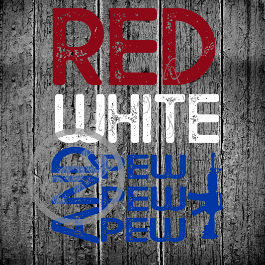 Red White And Pew Pew Pew PNG Download