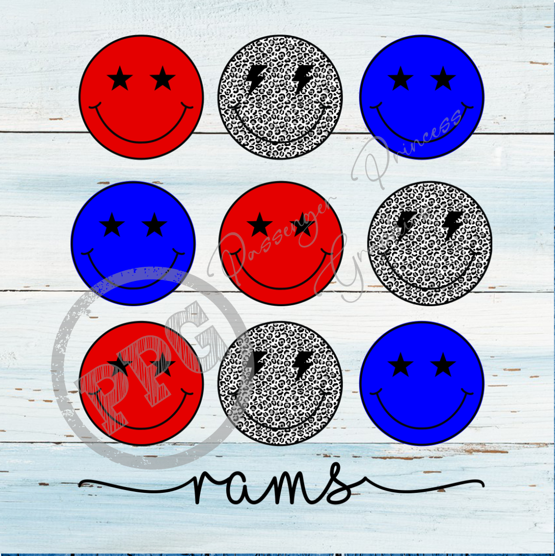 Rams Blue & Red Smileys PNG Download