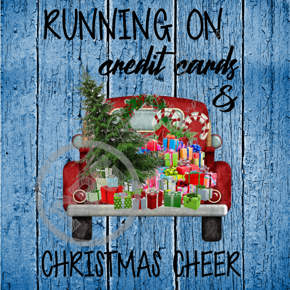 Running On Credit Cards & Christmas Cheer PNG Download