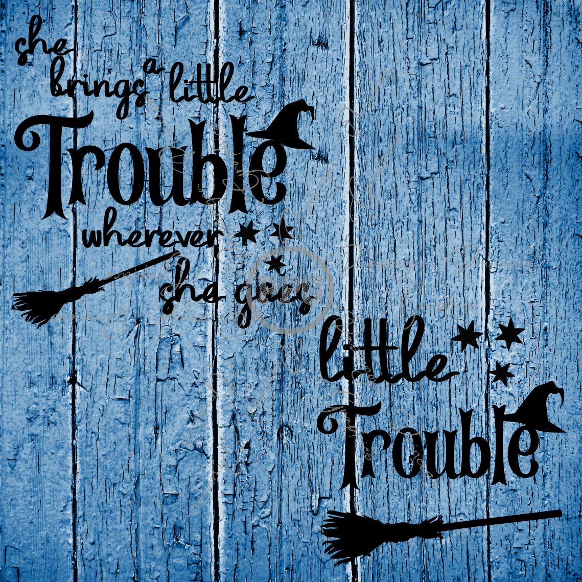 She Brings A Little Trouble Wherever She Goes - Little Trouble ( Mommy/Me 2 Designs ) PNG Download