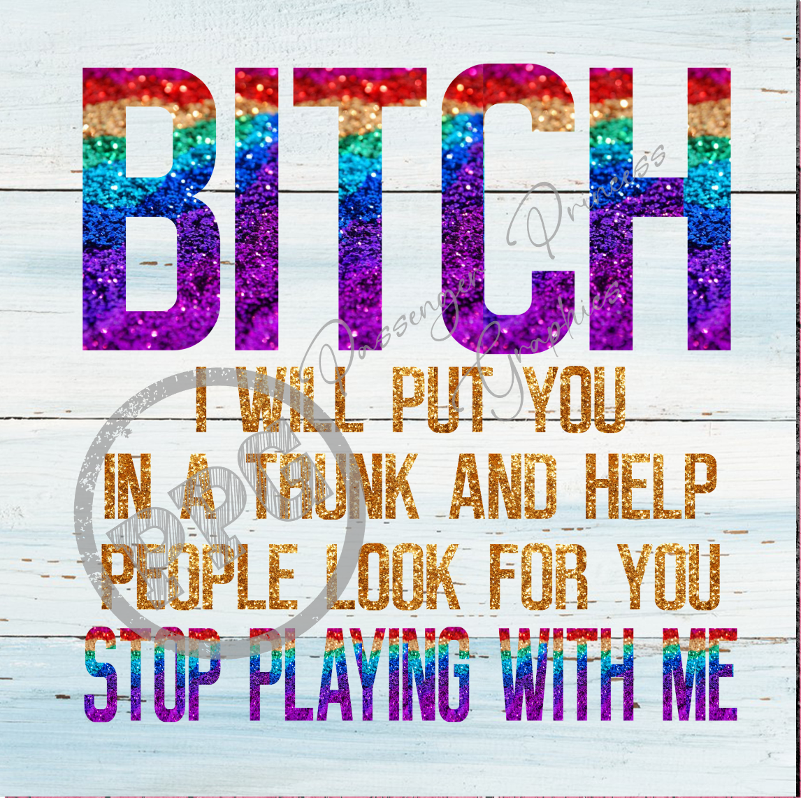 Bitch I Will Put You In A Trunk And Help People Look For You Stop Playing With Me PNG Download