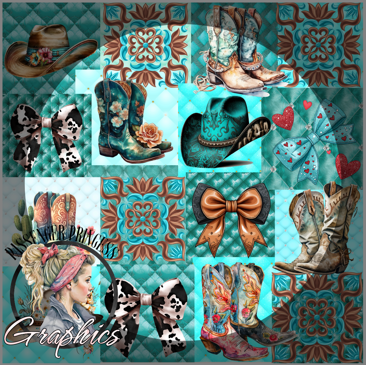 Turquois Country Seamless ( 2 Files ) PNG Download