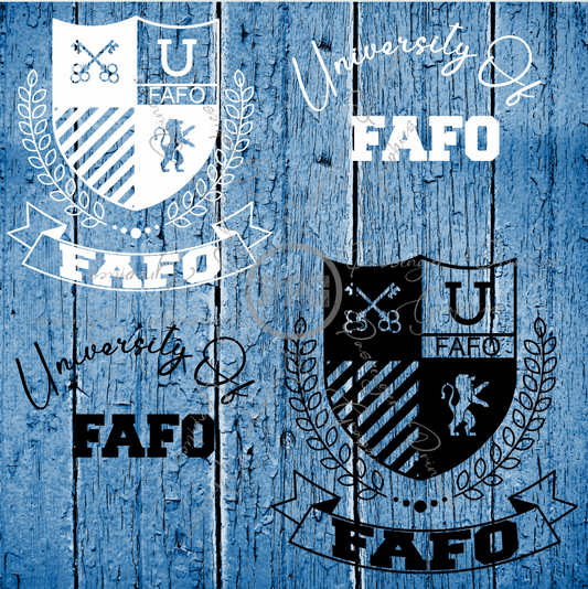 University Of FAFO ( Black & White Files) PNG Download