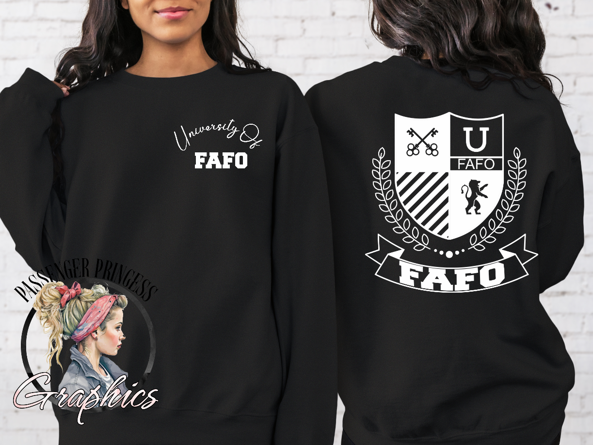 University Of FAFO ( Black & White Files) PNG Download