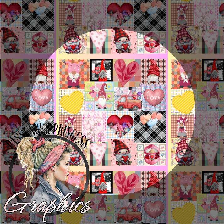 Valentines Gnomes Seamless PNG Download