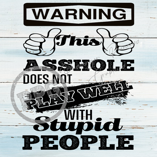 Warning This Person Does Not Play Well With Stupid People PNG Download