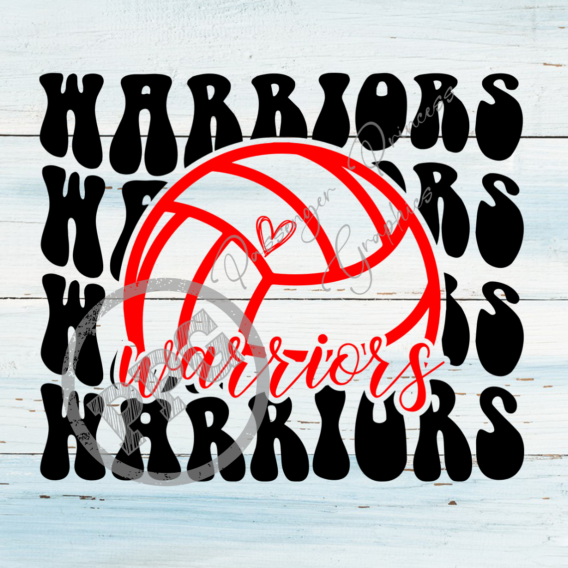 Warriors Volleyball Stacked PNG Download