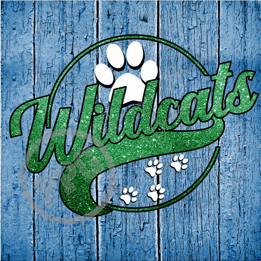 Wildcats Green Glitter PNG Download