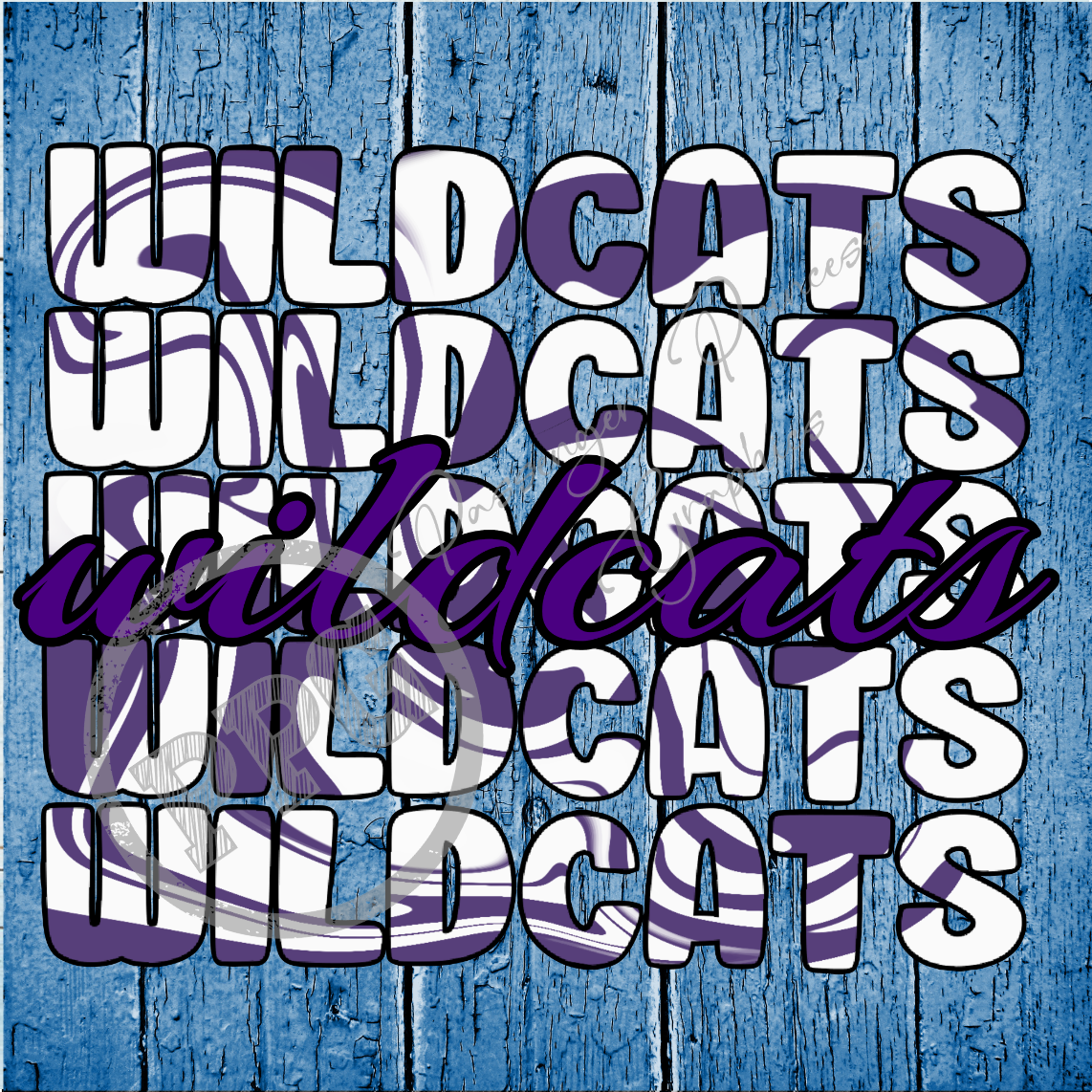 Wildcats Stacked Swirl PNG Download